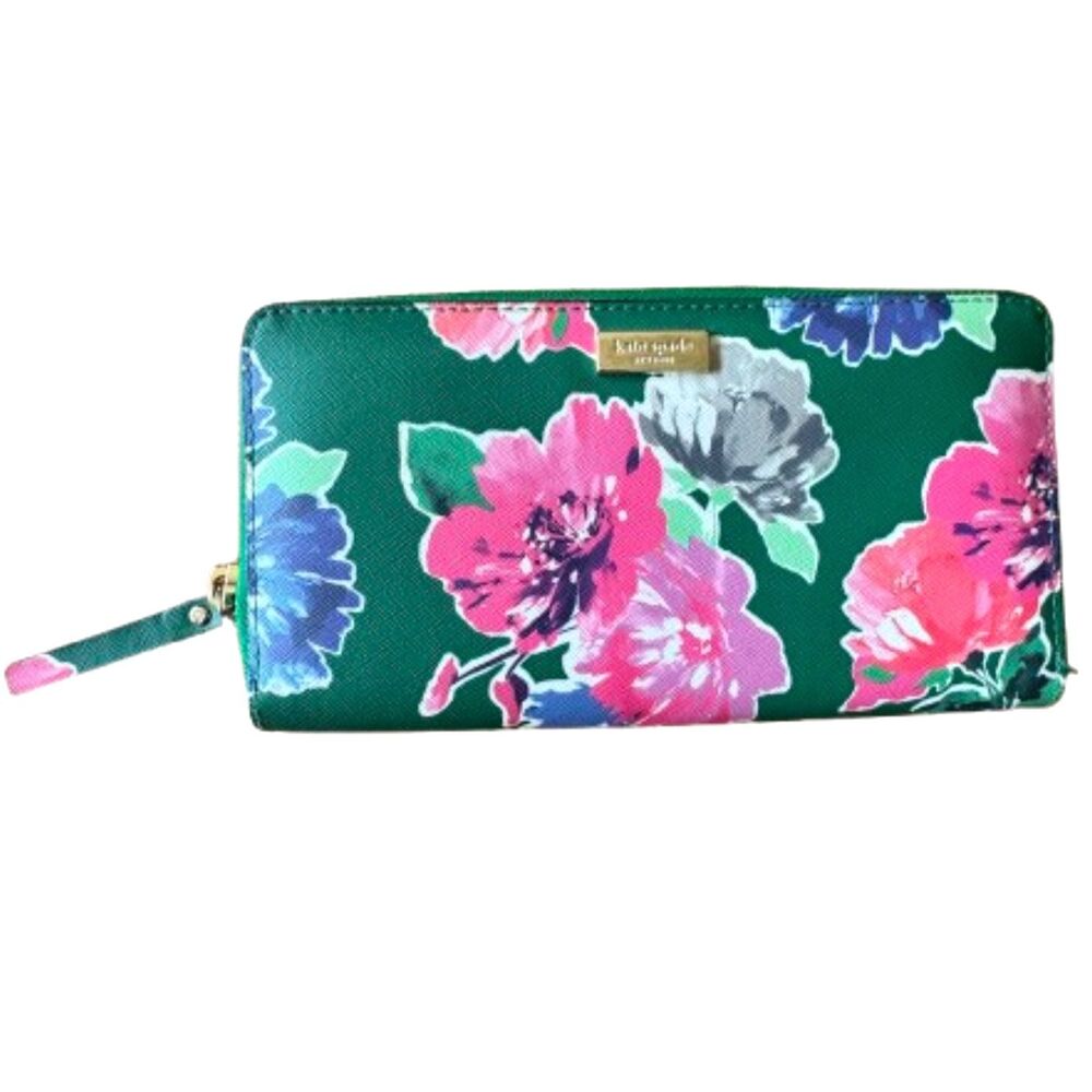 Kate Spade Neda Continental Wallet Grant Street/Brightwater Drive Green Floral